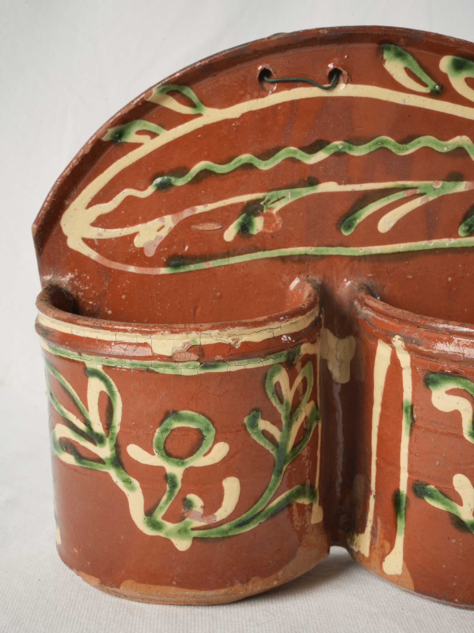 Elegant terracotta cutlery storage decor