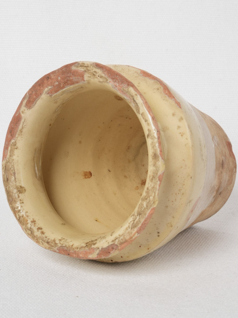 Tiny Antique Yellow Glazed French Jar