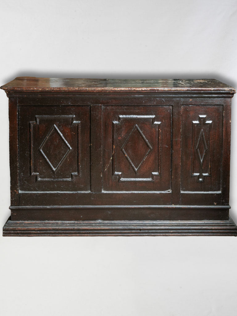 Late 19th Century Walnut-Finished Pine Store Counter with Coin Slot Detail - 57"