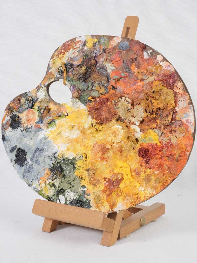 Colorful contemporary oil paint art palette