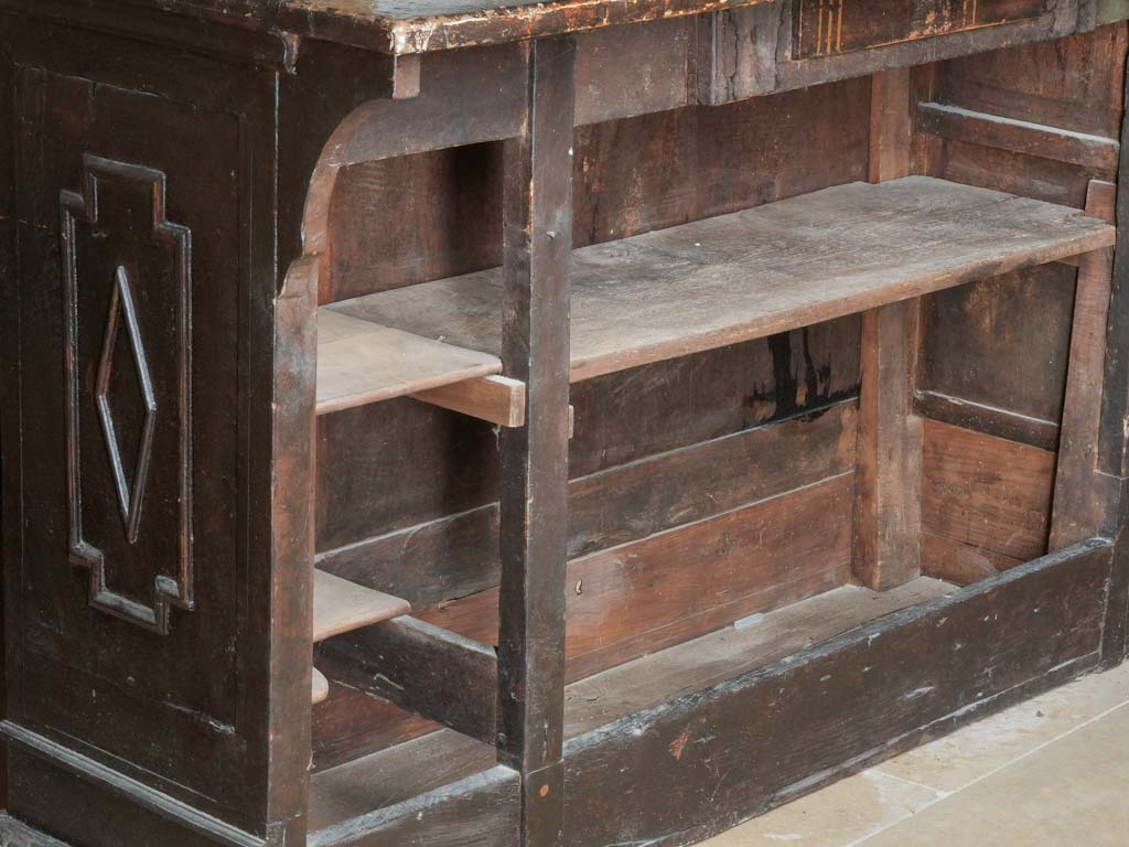 Late 19th Century Walnut-Finished Pine Store Counter with Coin Slot Detail - 57"