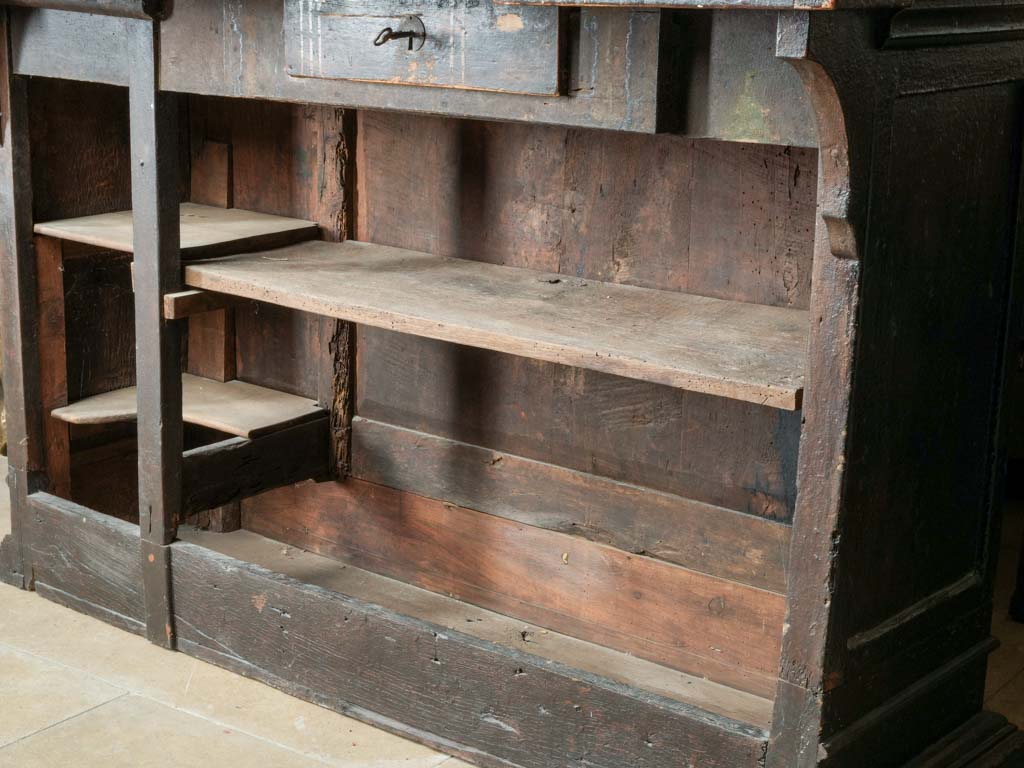 Late 19th Century Walnut-Finished Pine Store Counter with Coin Slot Detail - 57"
