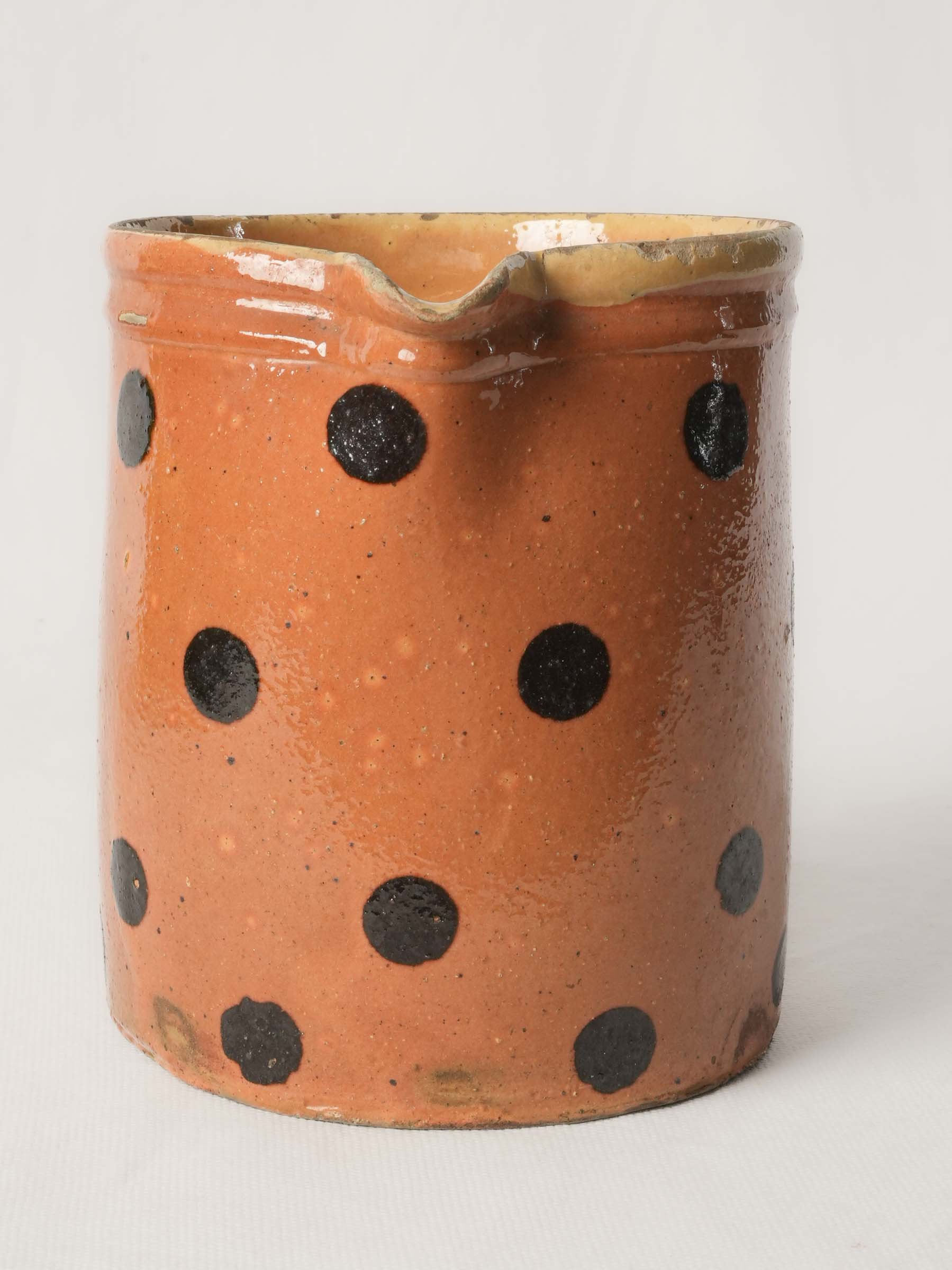Charming antique Savoyard polka dot creamer - 6¼"