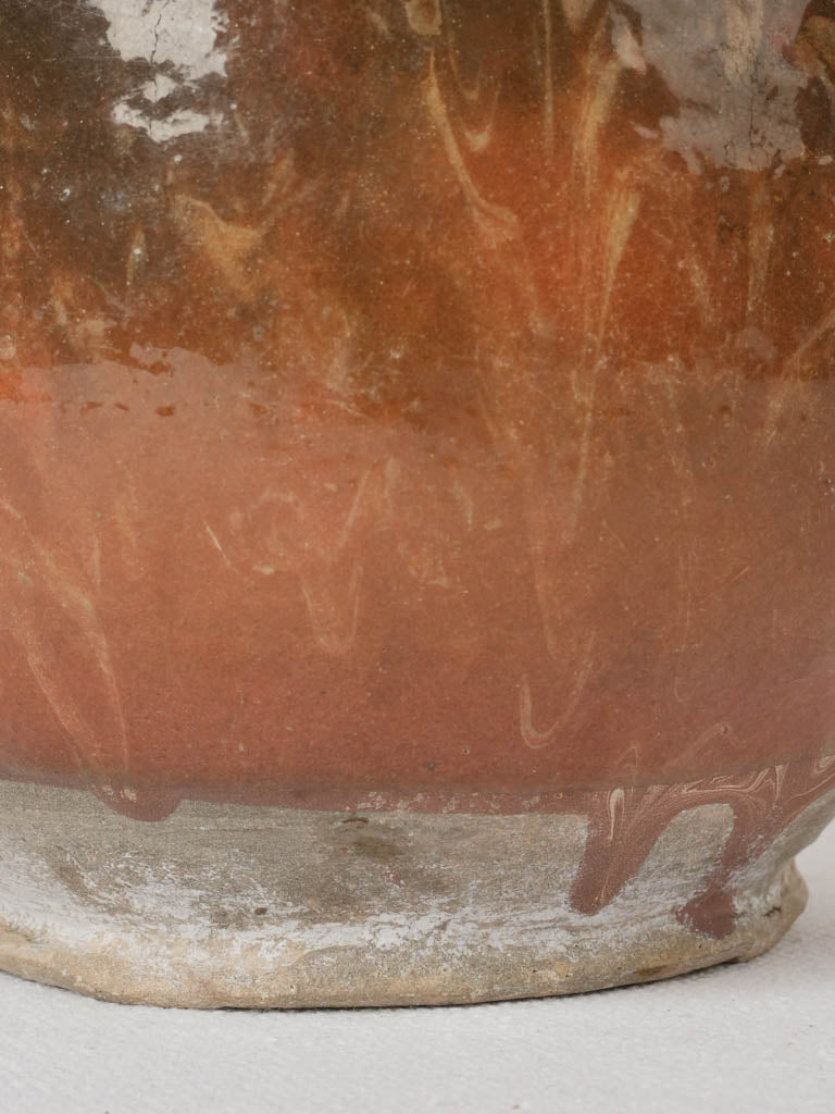 Time-worn marbled glaze preserving pot