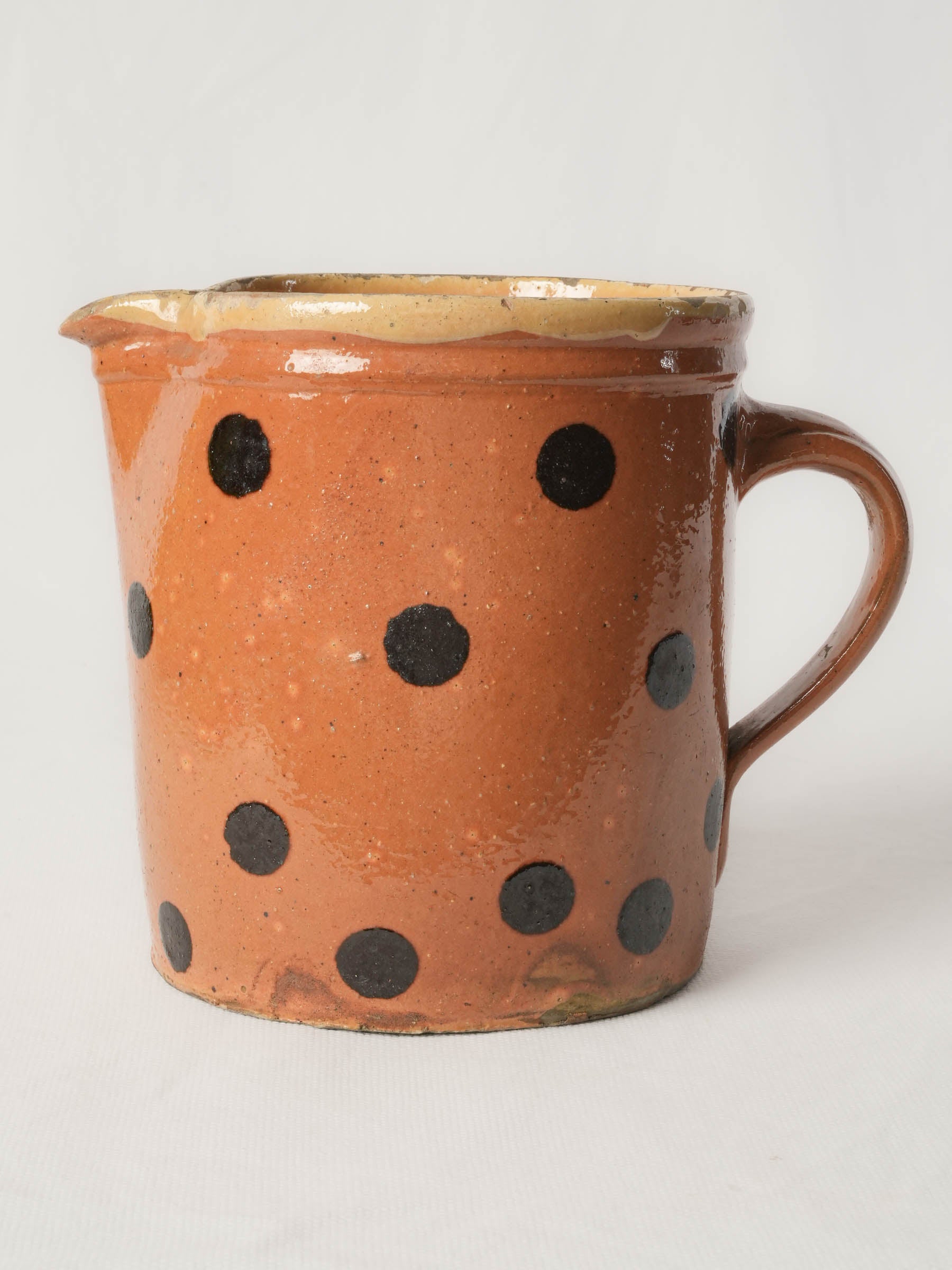 Charming antique Savoyard polka dot creamer - 6¼"