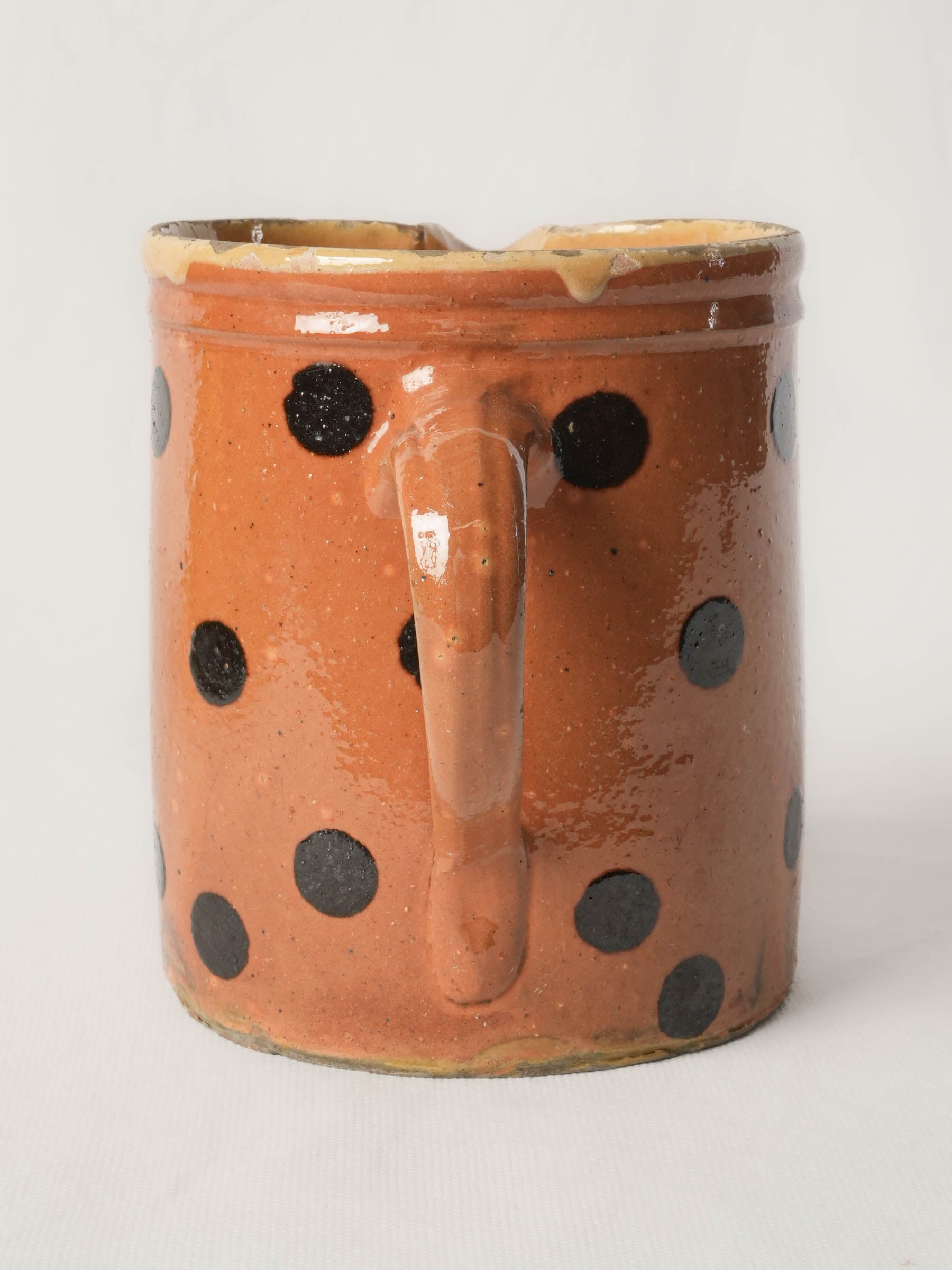 Charming antique Savoyard polka dot creamer - 6¼"