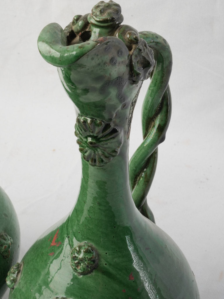 Vintage braided-handle vessels