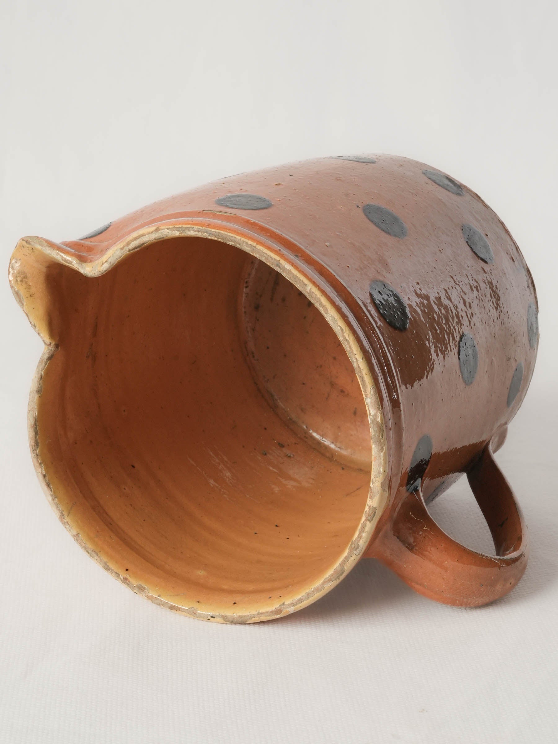Charming antique Savoyard polka dot creamer - 6¼"