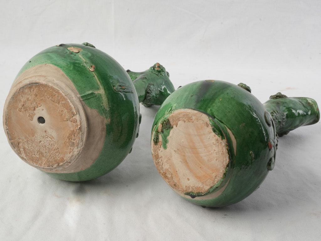 Glossy green collectible pitchers