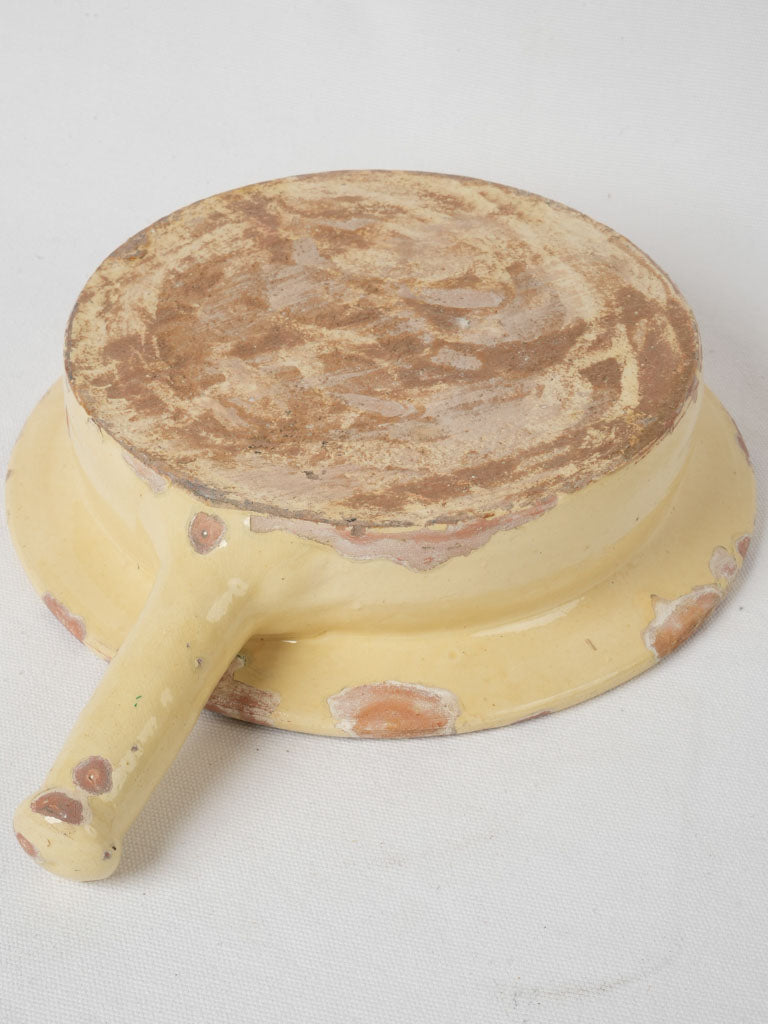 Yellow-glazed, vintage, French, antique, chamber pot