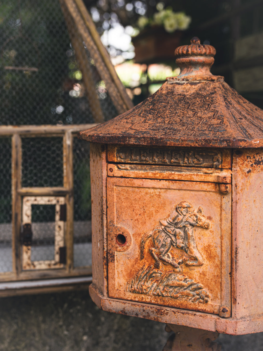 Charming timeworn patina letterbox  