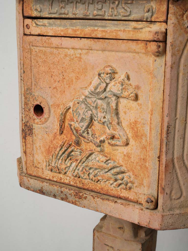 Nostalgic rust-finished postbox  