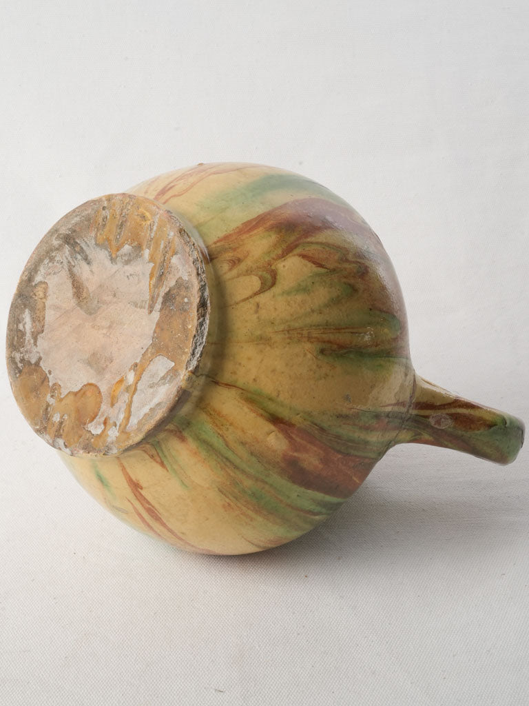 Late 19th-Century Languedoc Water Pitcher W/ Colorful Glaze - 9¾"