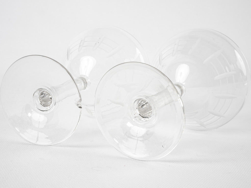 Set of 10 antique French Champagne coupes