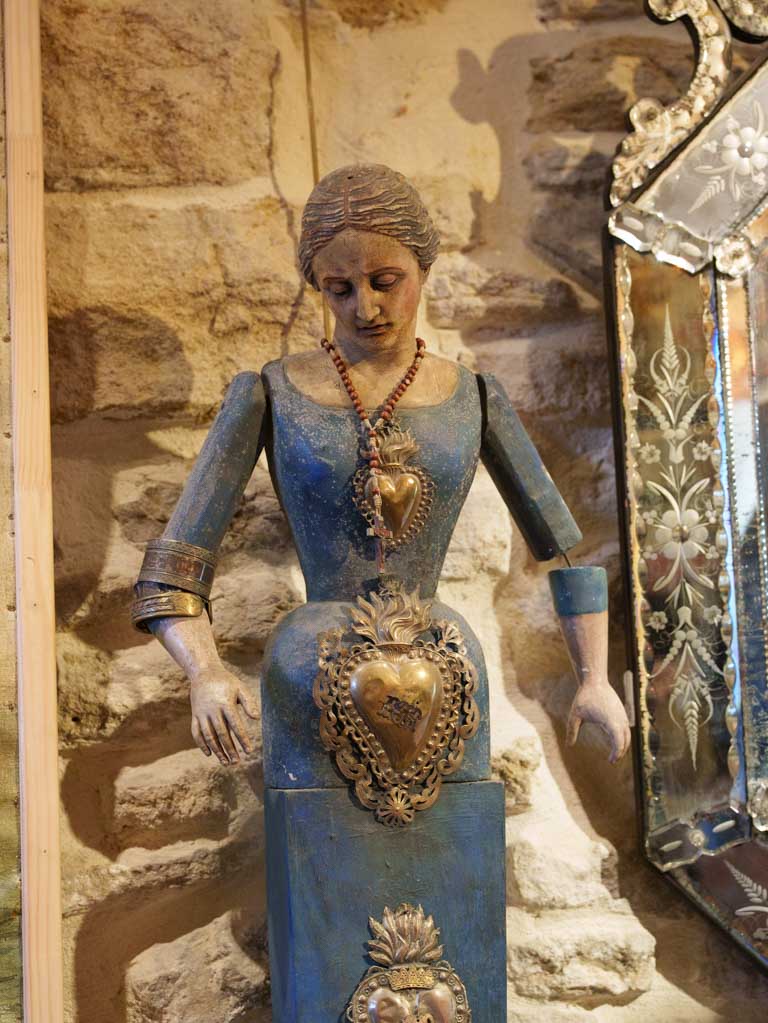 Elegant French polychrome statue