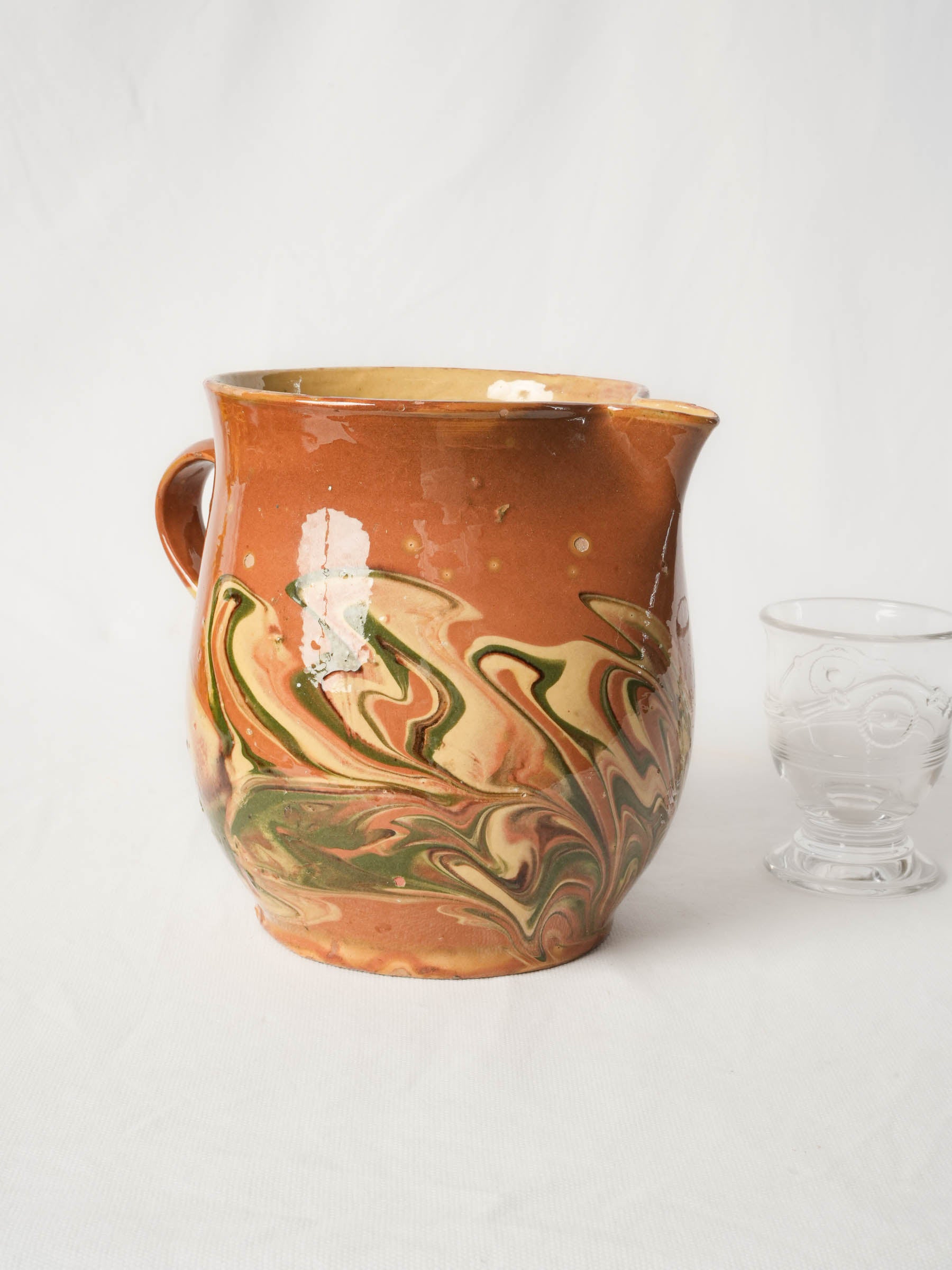 Rustic Savoyard jaspé pitcher