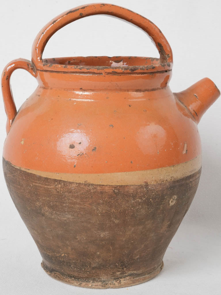 Vintage red ocher glazed pot