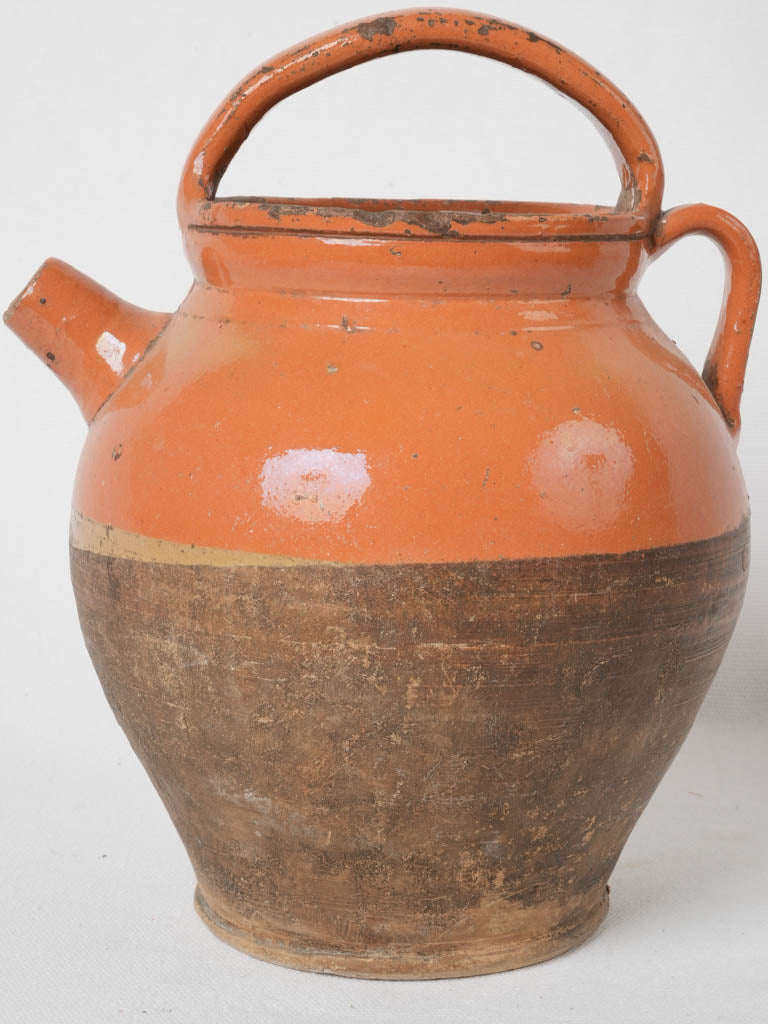 Antique French terracotta water pitcher