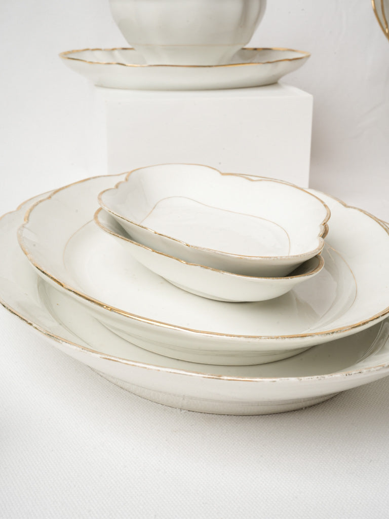 1930s–1950s Art Deco Limoges Porcelain Dinner Service - 21 Pieces