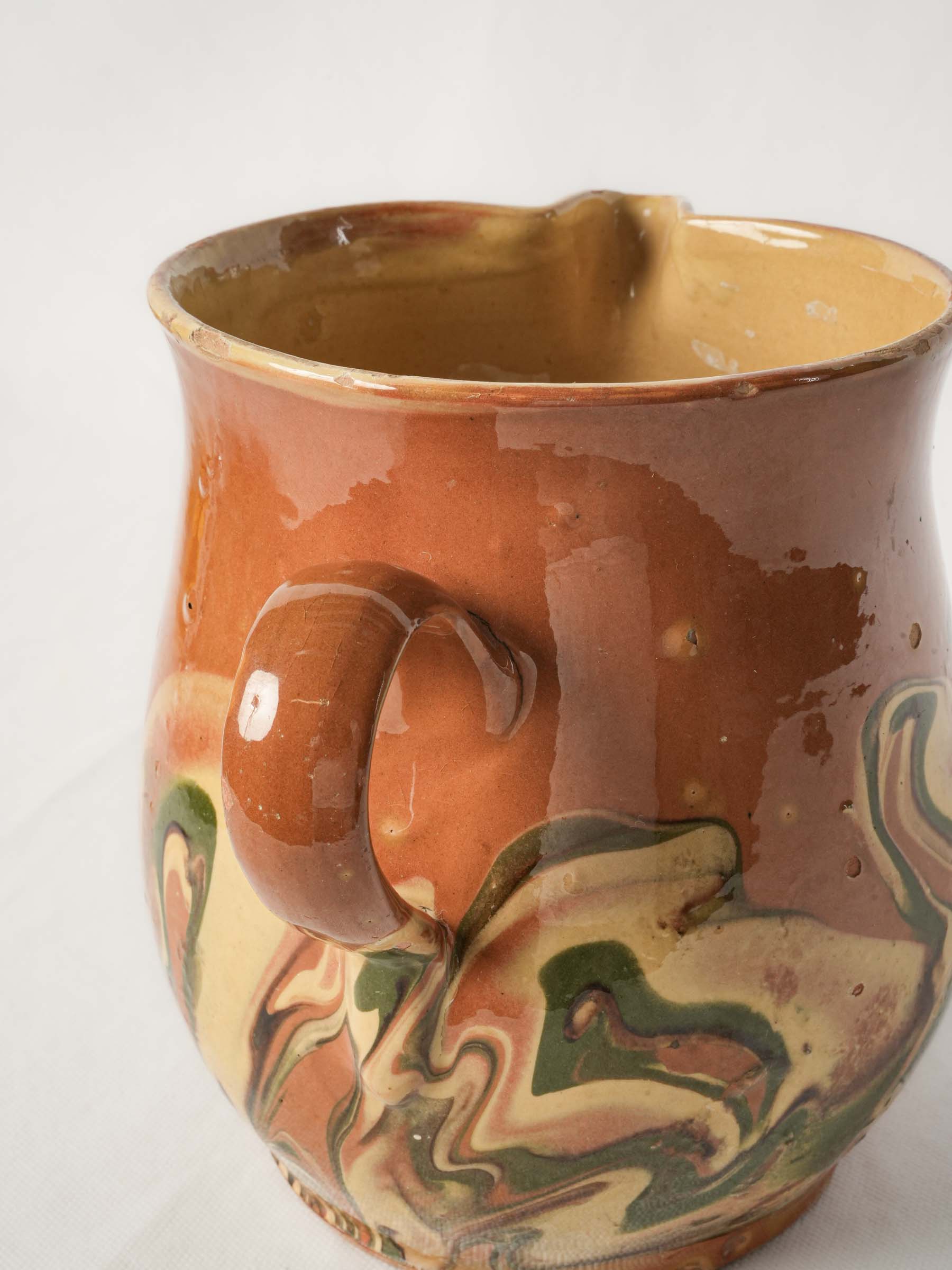 Handcrafted ocher pottery accent