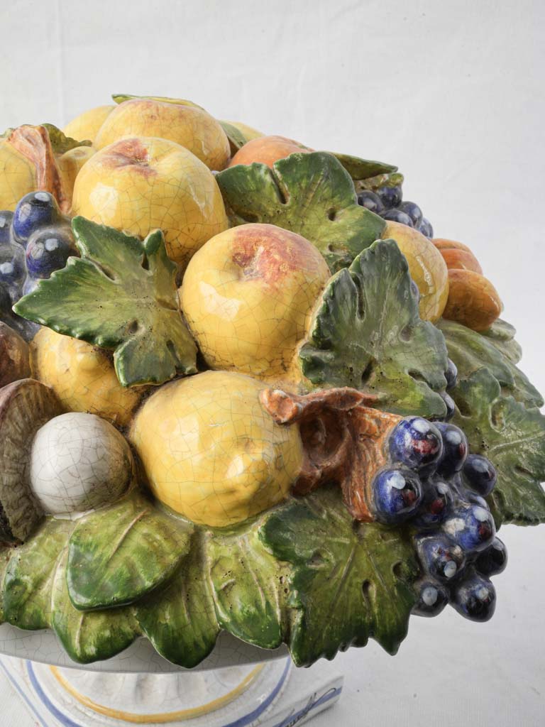 Large Italian Majolica Covered Urn by Ezio Ceccarelli c. 1900 - 13" x 17"