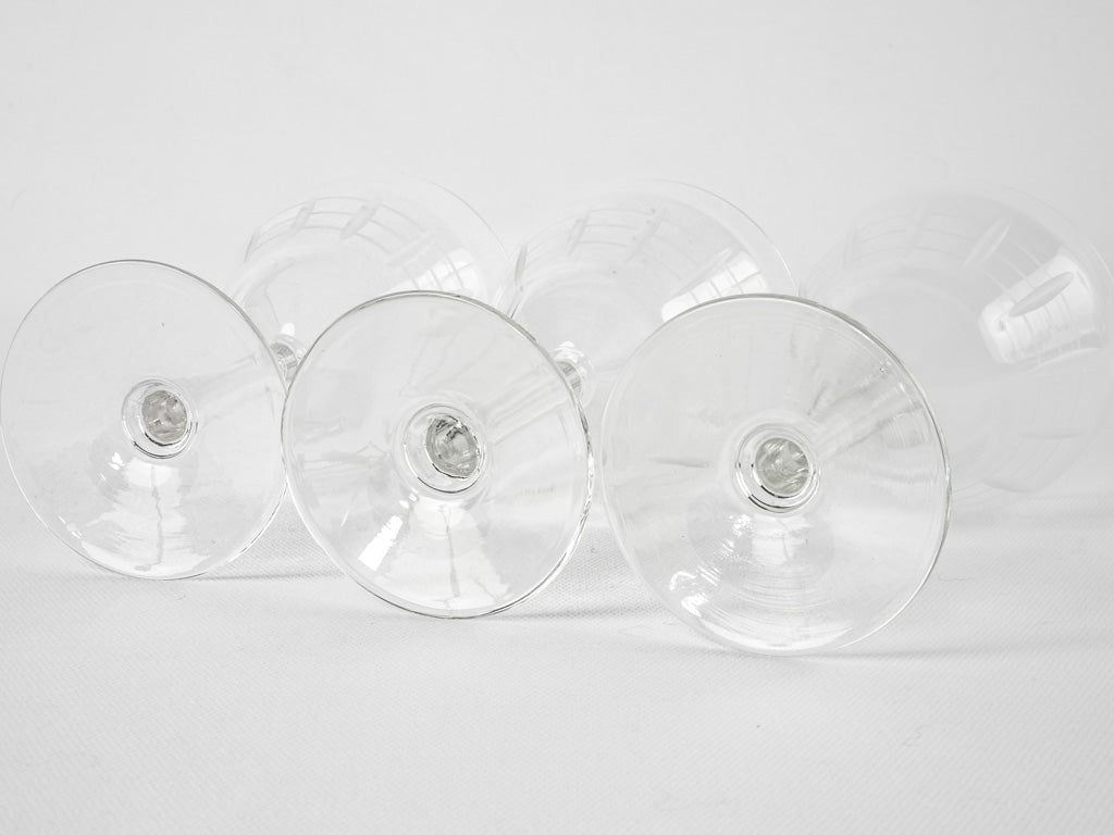 Set of 8 antique French wine glasses