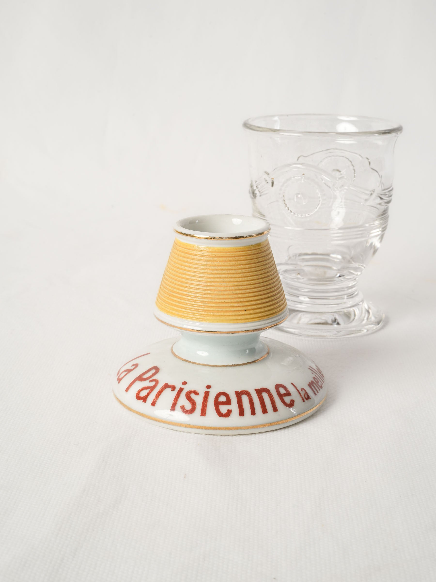 Glazed white porcelain match holder