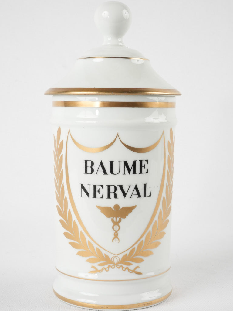French porcelain apothecary jar - Baume Nerval 11"