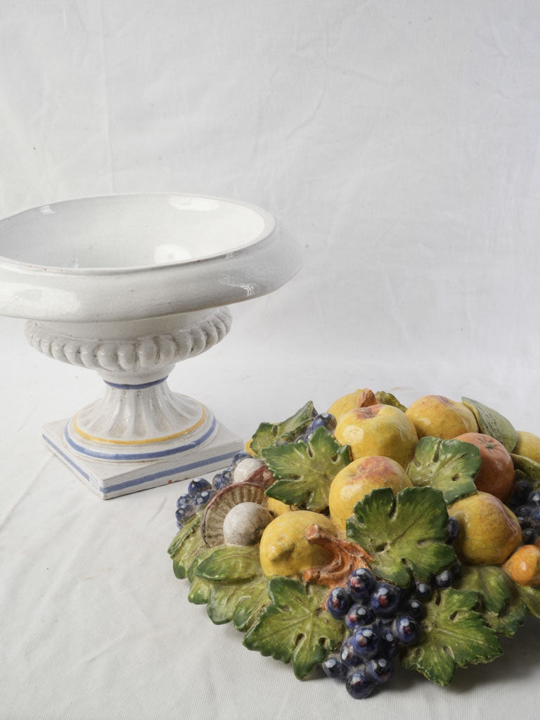 Large Italian Majolica Covered Urn by Ezio Ceccarelli c. 1900 - 13" x 17"