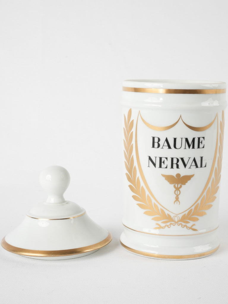 French porcelain apothecary jar - Baume Nerval 11"