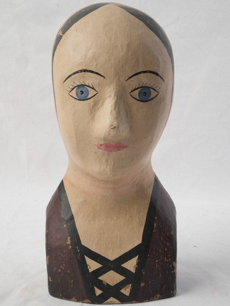 Vintage polychrome millinery head