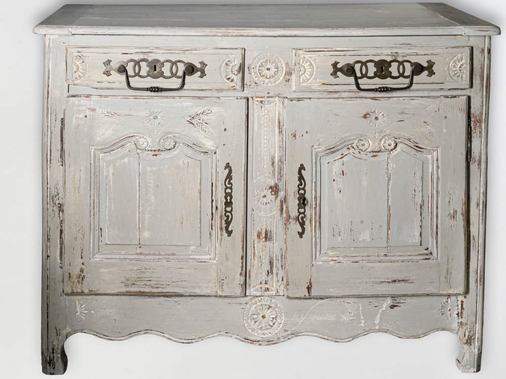 Antique cream-colored French cabinet  