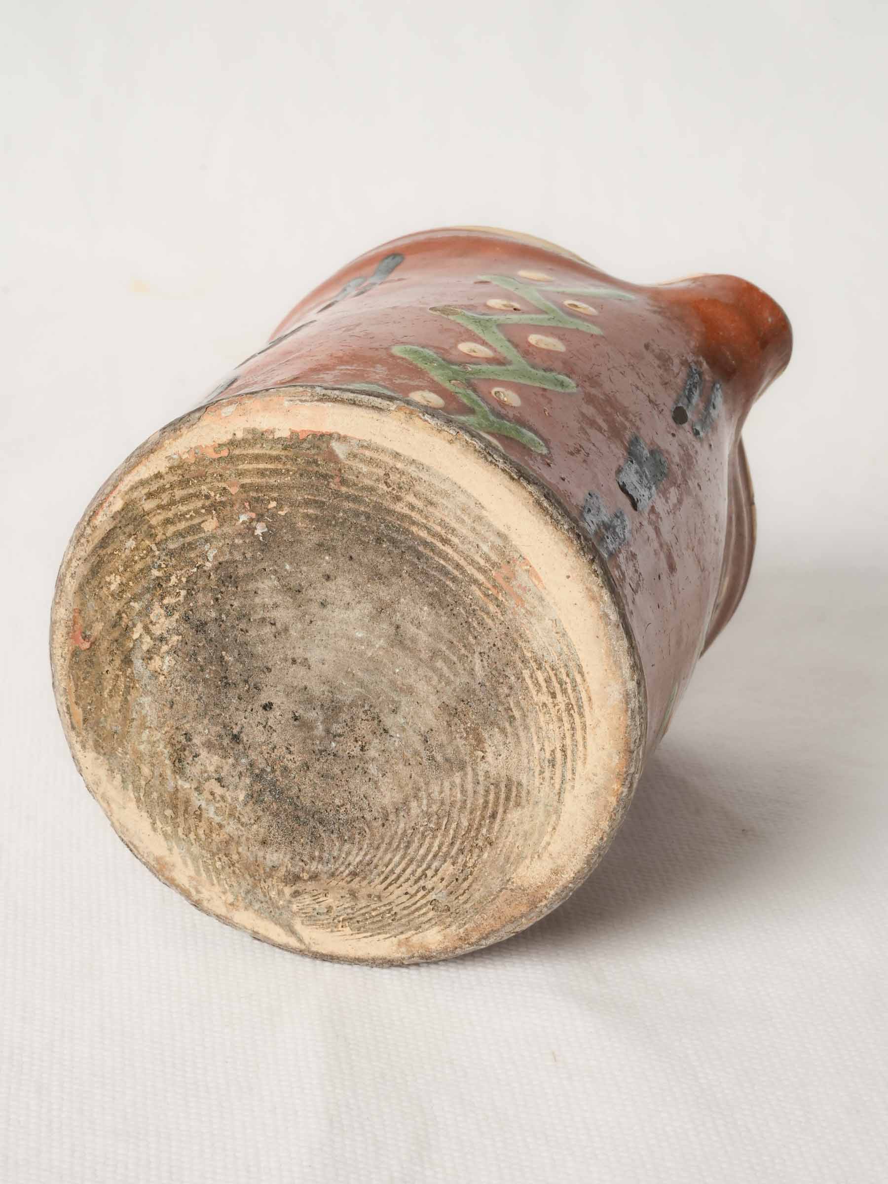 Antique Terracotta Pitcher from Savoy with ocher glaze 4¼"