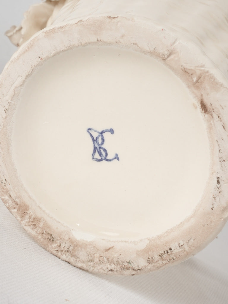RESERVED GG Pair of Italian floral bouquet ornaments - cream 10¼"