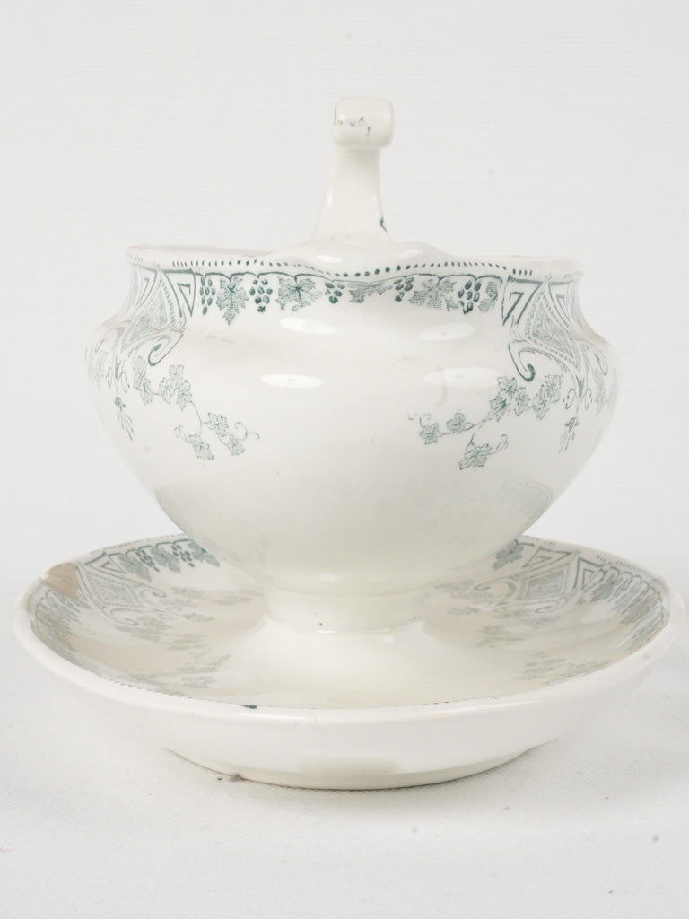 Lovely White Luneville Sauce Boat