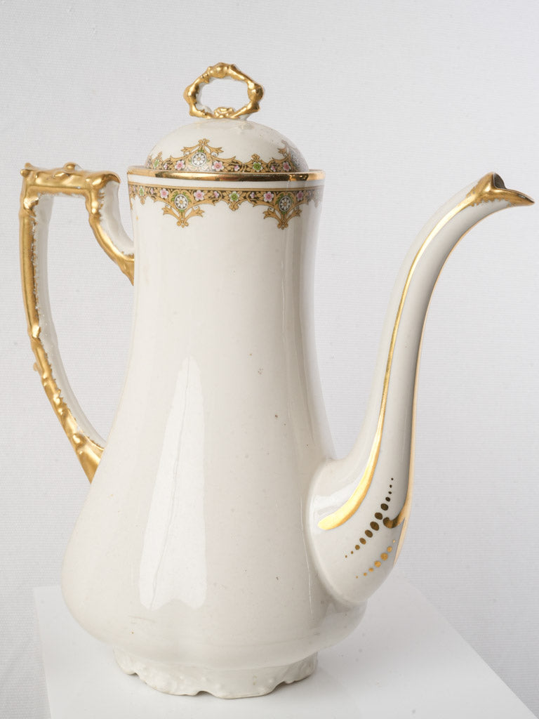 Limoges Rococo Revival Porcelain Coffee Service For 8 c. 1930s