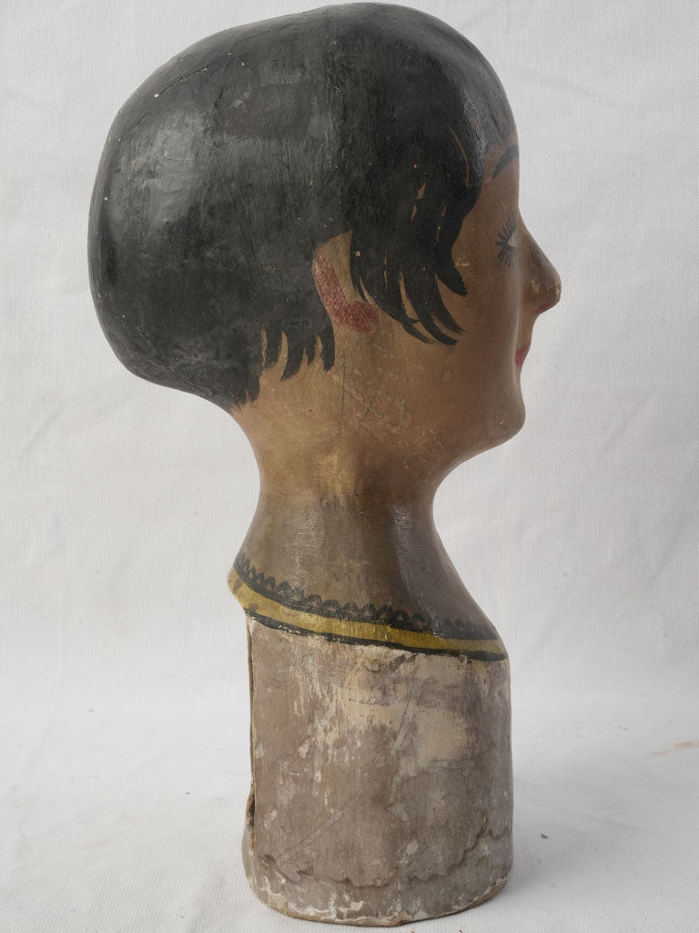 Glossy black hair mannequin display