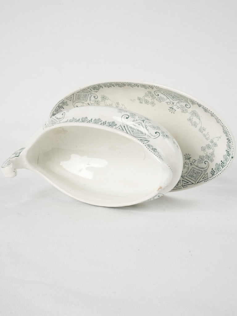 White Luneville Porcelain Sauce Boat
