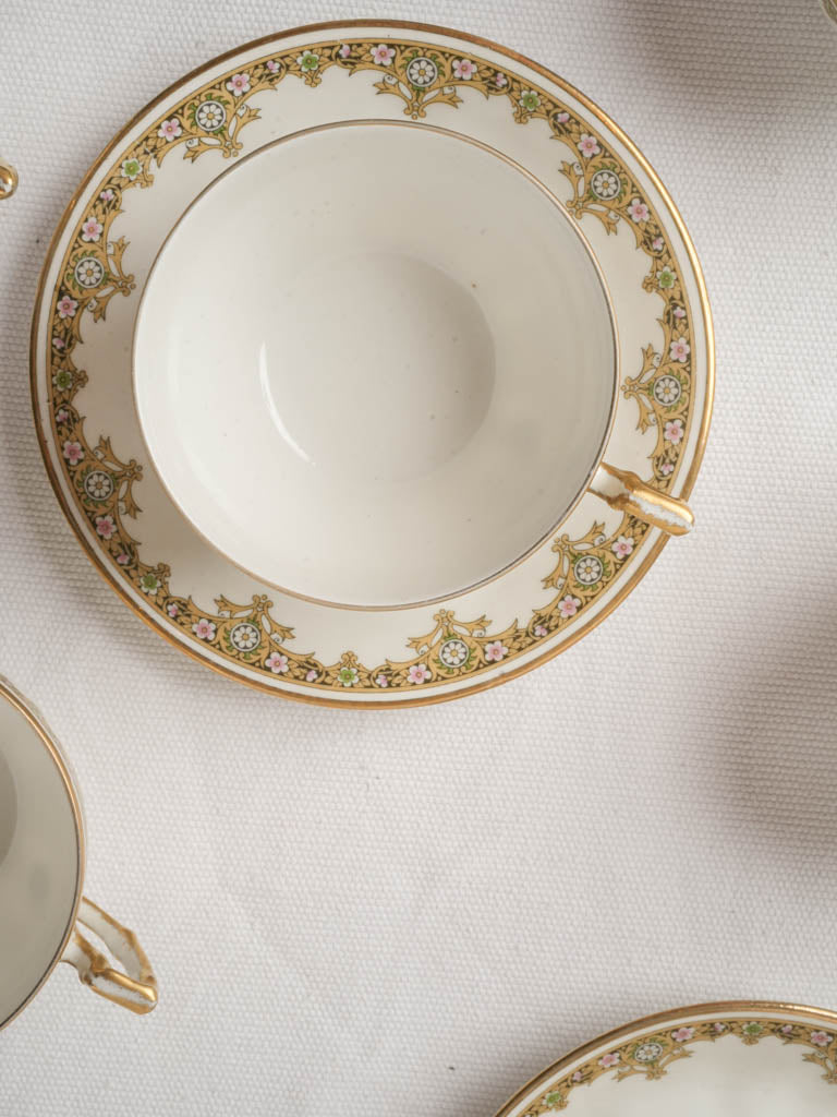 Limoges Rococo Revival Porcelain Coffee Service For 8 c. 1930s