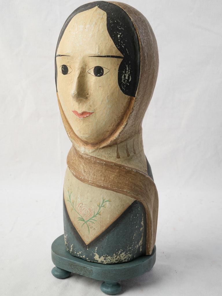 Antique papier-mâché mannequin head