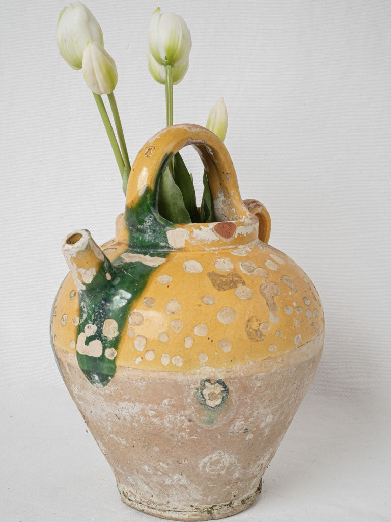 Traditional French pottery, worn finish