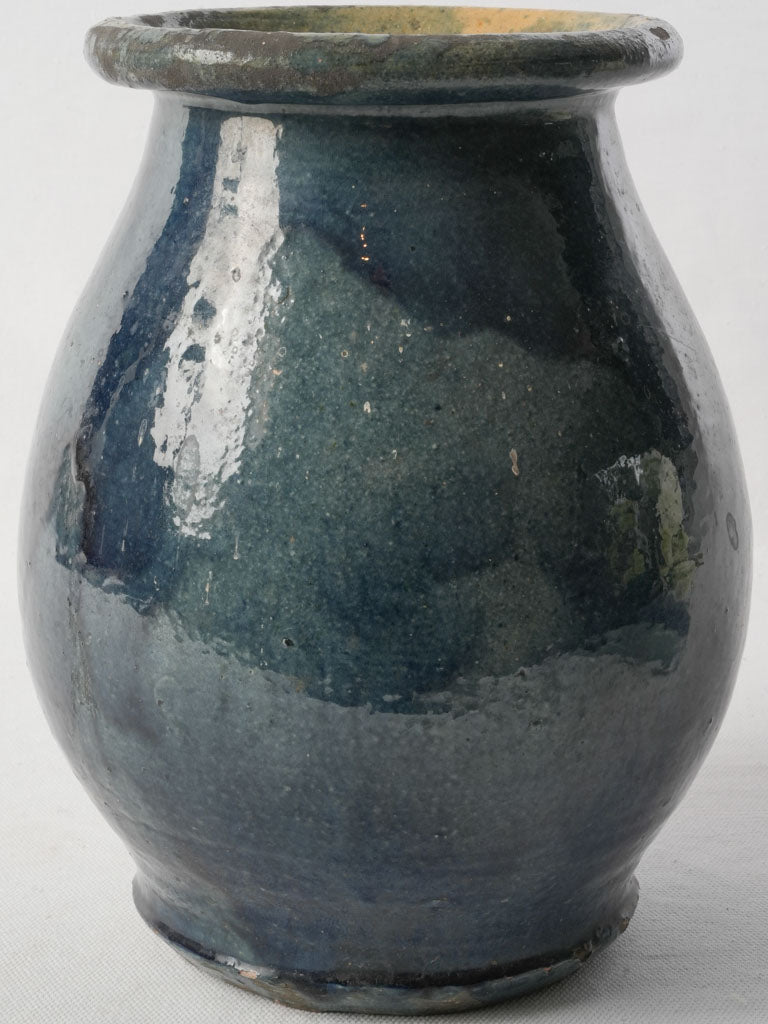 Rare 19th-Century French Blue-Glazed Pot - 10¼"
