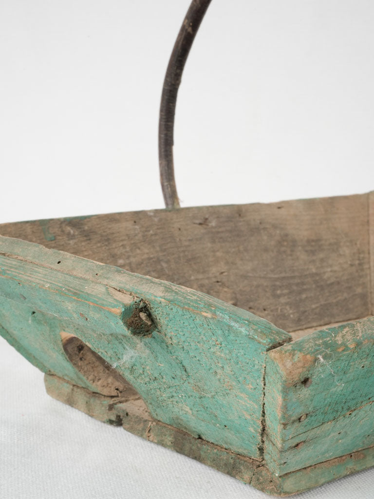 Vintage garden trug with wooden handle