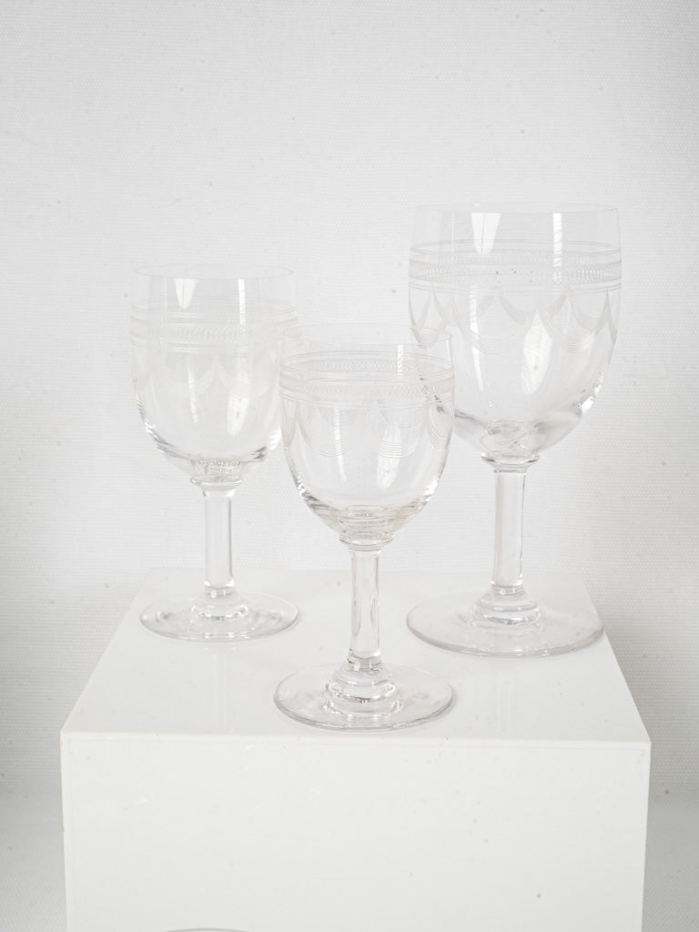 Elegant Vintage Crystal Wine Glasses