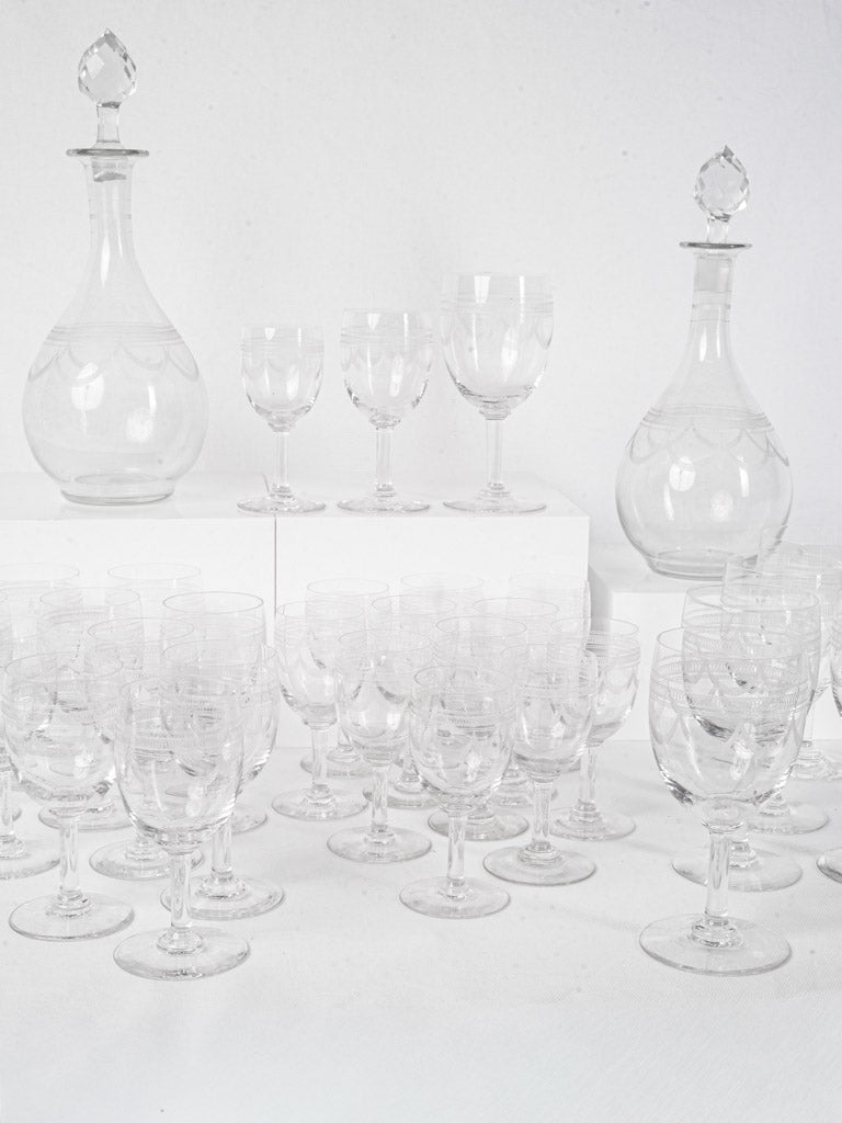Antique French Crystal Glassware Set