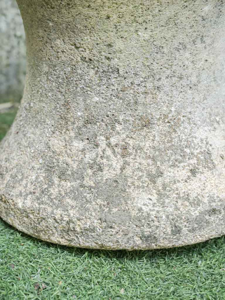 Patinaed limestone garden furniture