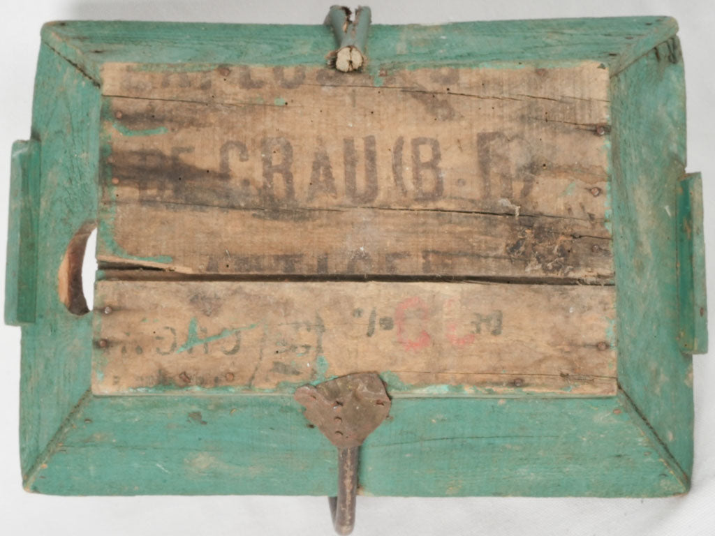 Exotic wood-handled vintage French trug