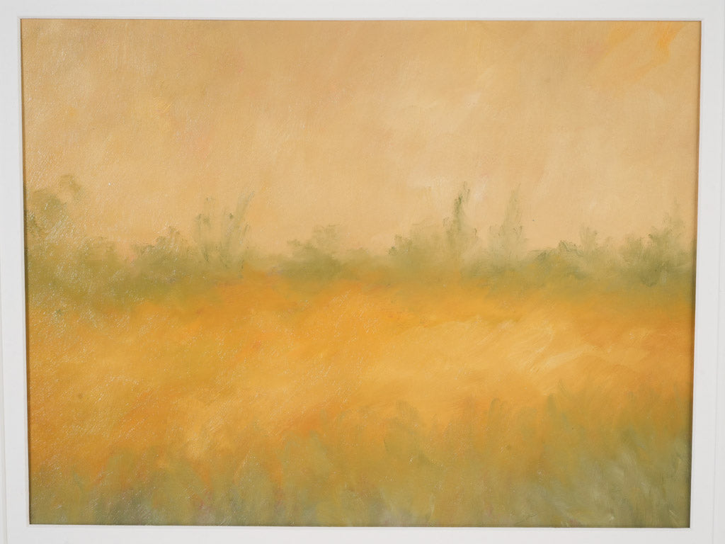 Aged wooden framed French landscape painting