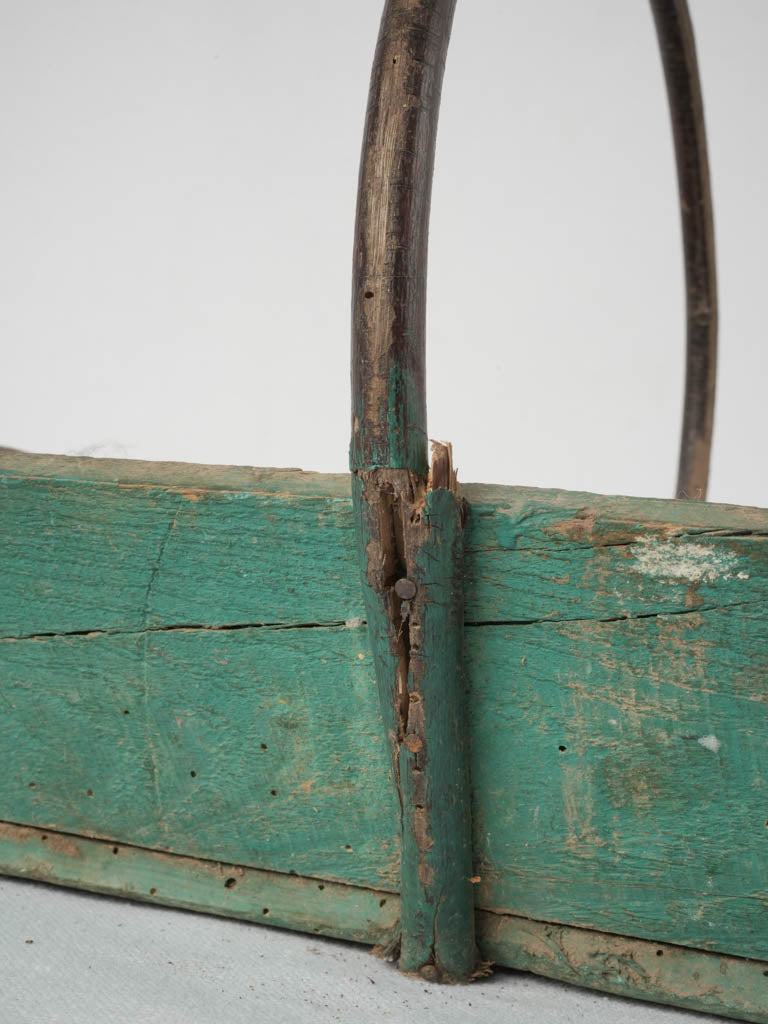 Artisan-made green French harvest basket