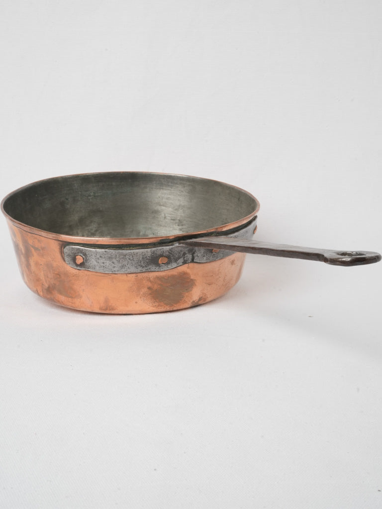Exquisite antique copper sauté pan